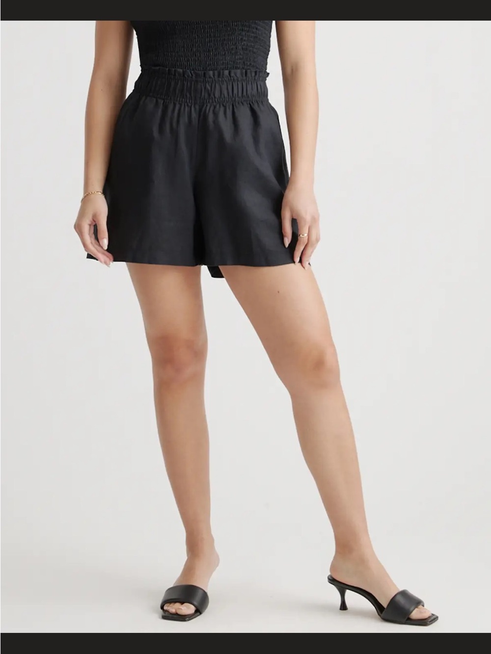 Quince 100% European Linen High Waisted Shorts